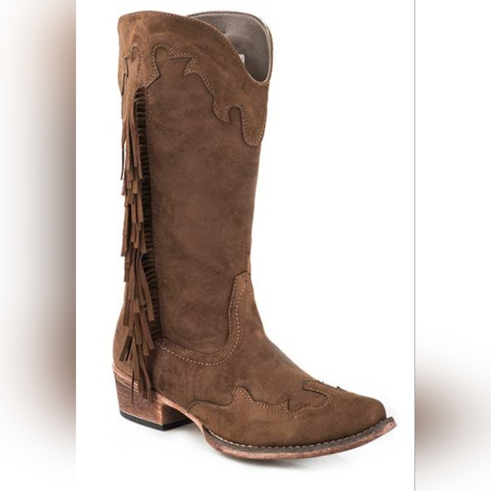 NIB Roper Brianna  Brown Snip Toe  Heeled Boots Classic Western Style Wms Sz 8